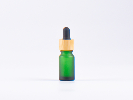 Grünglasflasche 10ml, mit Pipette Bambus